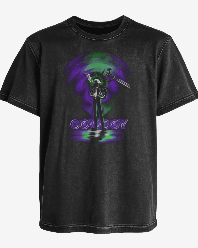 Polera desgastada Negro de Space cowboy bebop