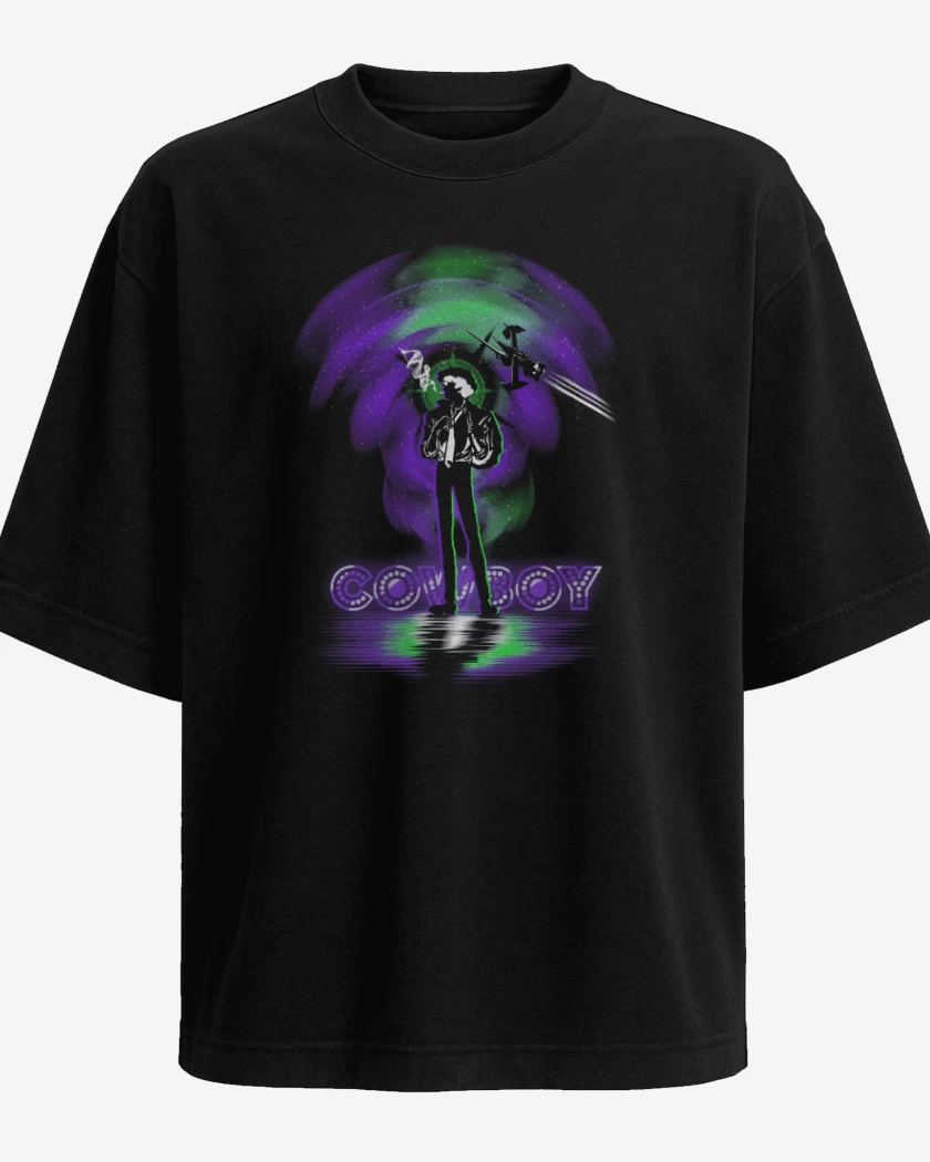 Polera Oversize Negro de Space cowboy bebop