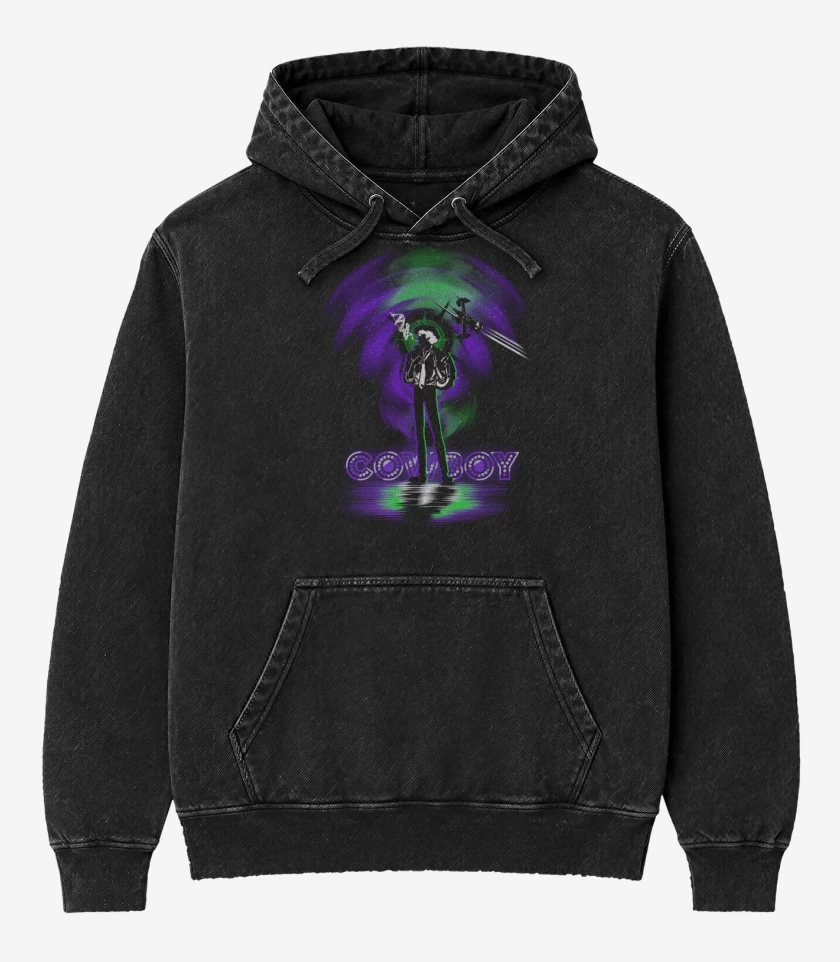 Poleron Canguro Acid Wash Negro de Space cowboy bebop