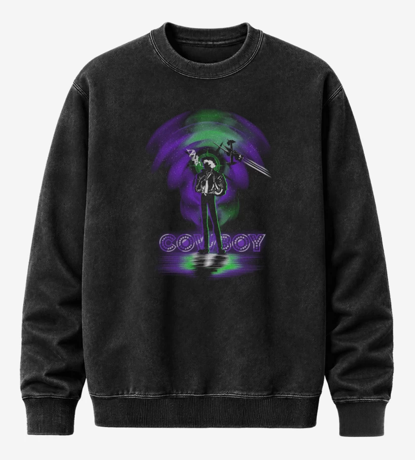 Poleron Polo Acid Wash Negro de Space cowboy bebop