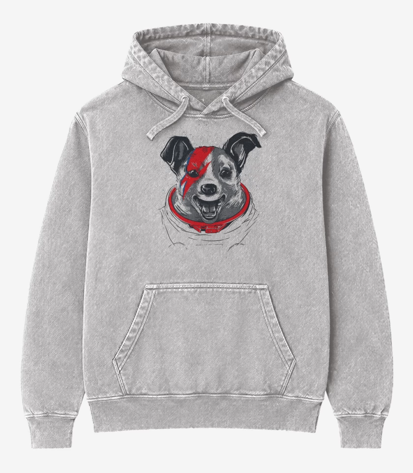 Poleron Canguro Acid Wash Gris Melange de Laika stardust