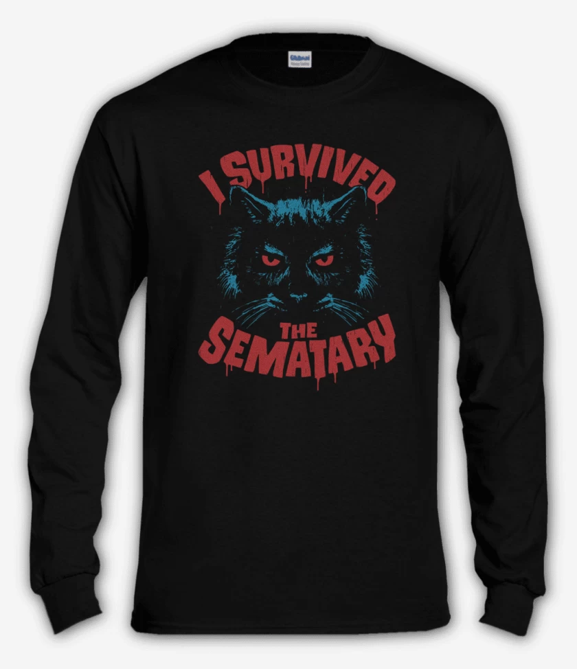 Polera manga larga Negro de I survived the sematary