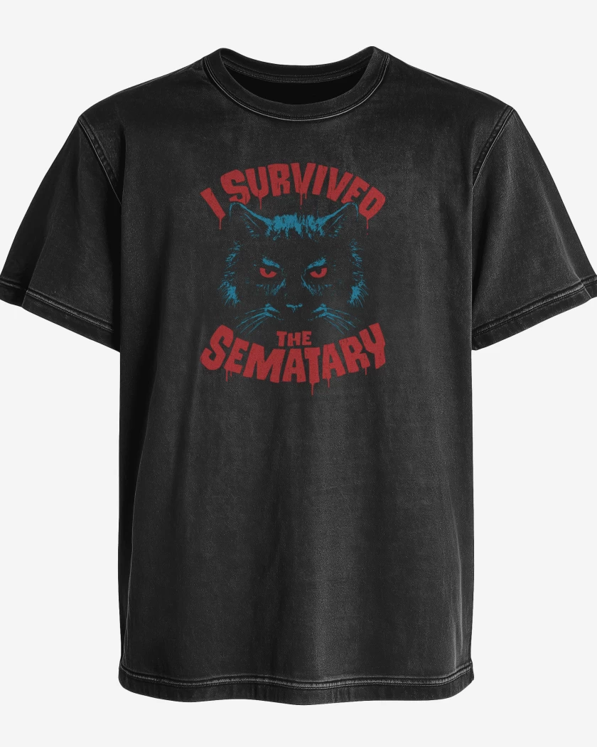 Polera desgastada Negro de I survived the sematary
