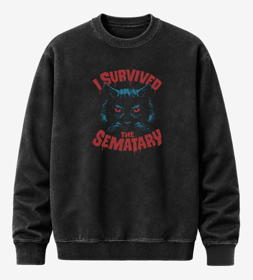 Poleron Polo Acid Wash Negro de I survived the sematary