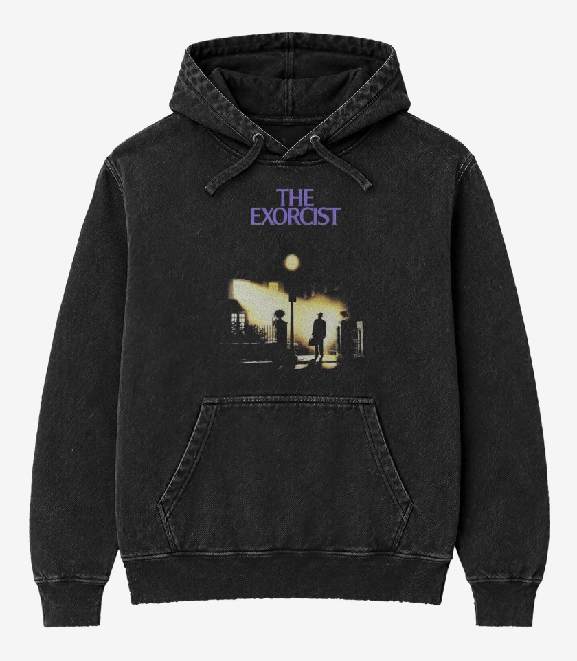 Poleron Canguro Acid Wash Negro de The exorcist