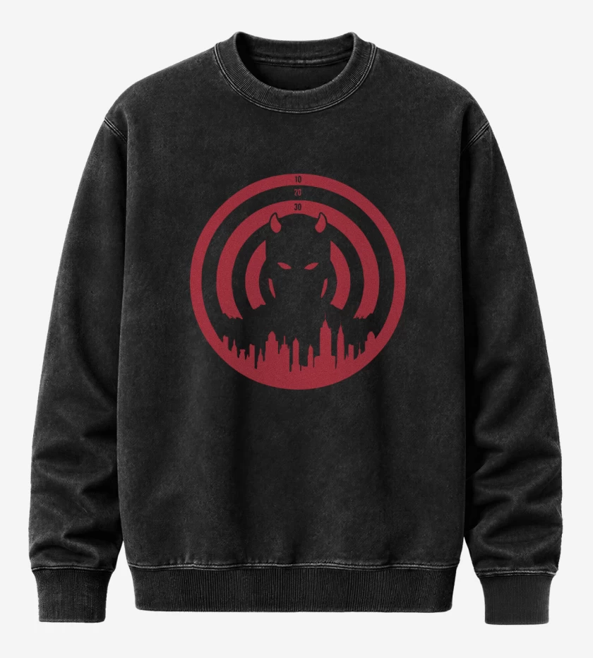 Poleron Polo Acid Wash Negro de Daredevil