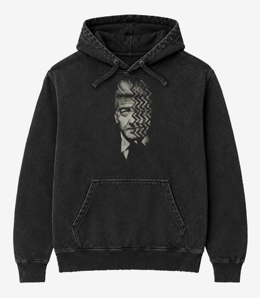 Poleron Canguro Acid Wash Negro de Lynch