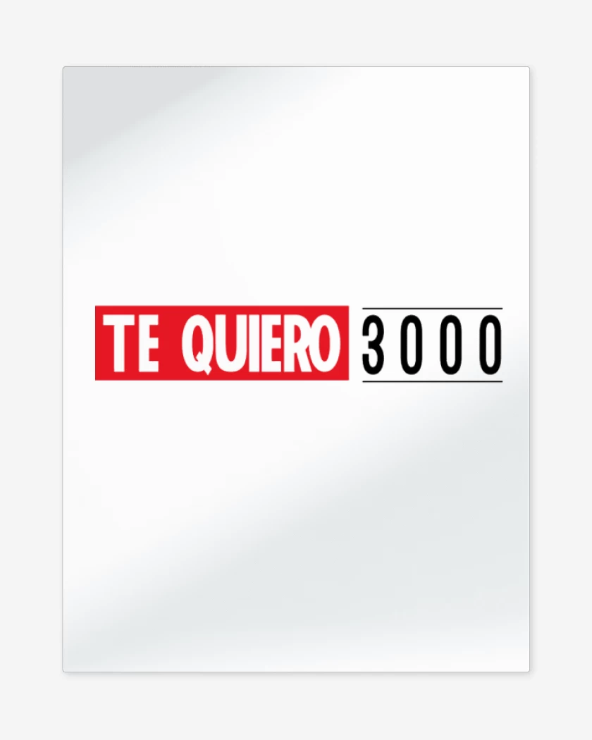 Print metalico Blanco de Te quiero 3000