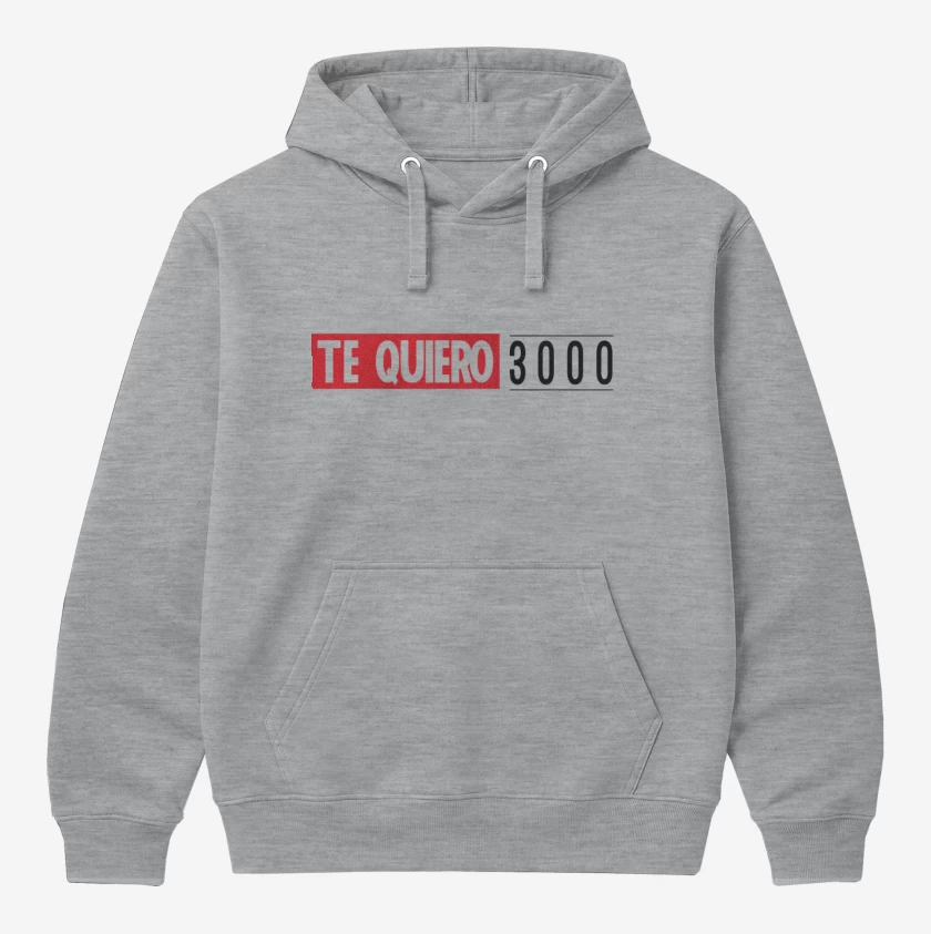 Polerón Canguro Gris Melange de Te quiero 3000