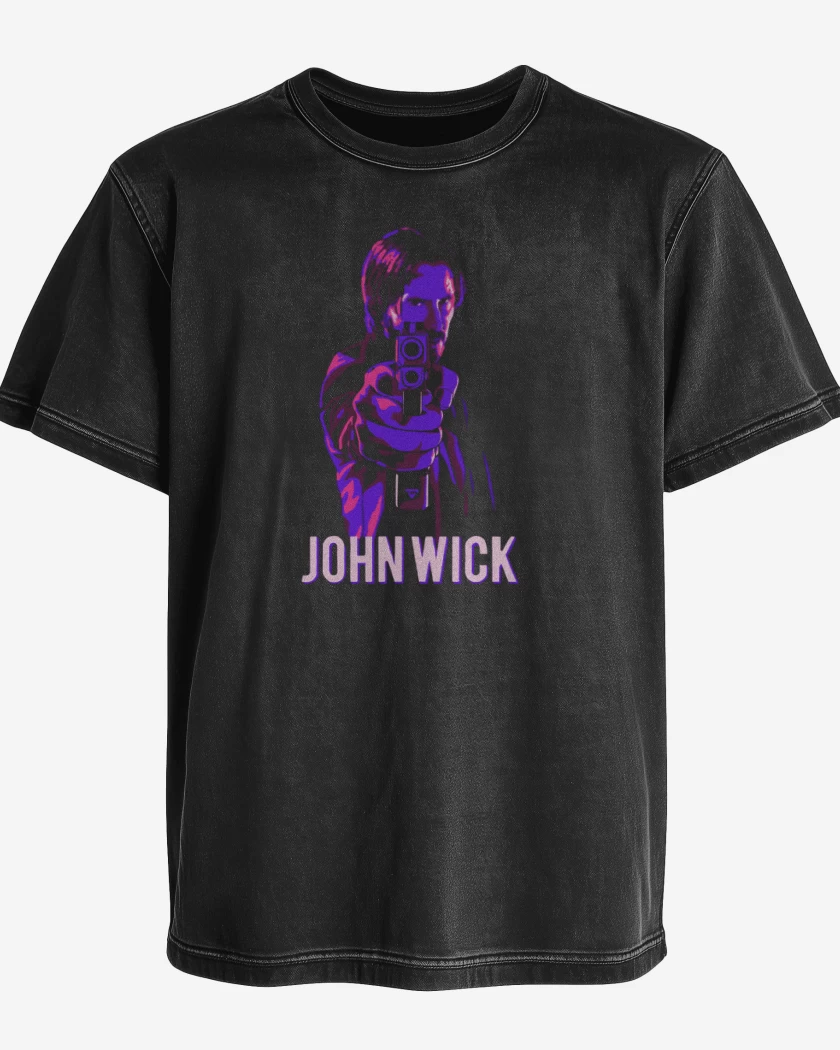 Polera desgastada Negro de John Wick