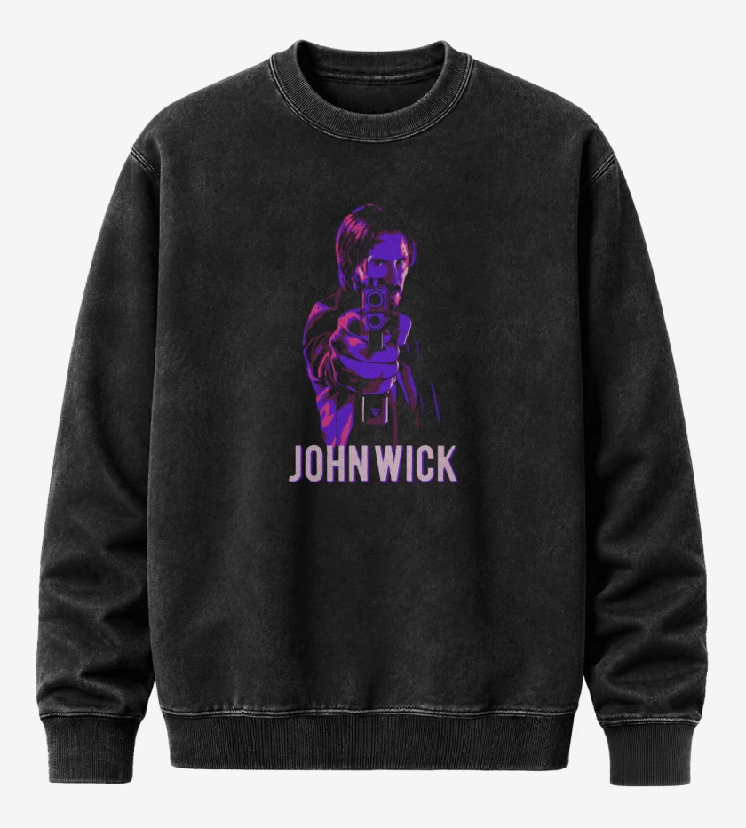 Poleron Polo Acid Wash Negro de John Wick