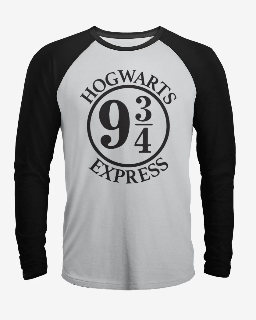 Polera Raglan Blanco / Negro de Hogwarts Express