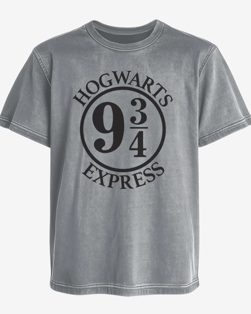 Polera desgastada Gris Melange de Hogwarts Express