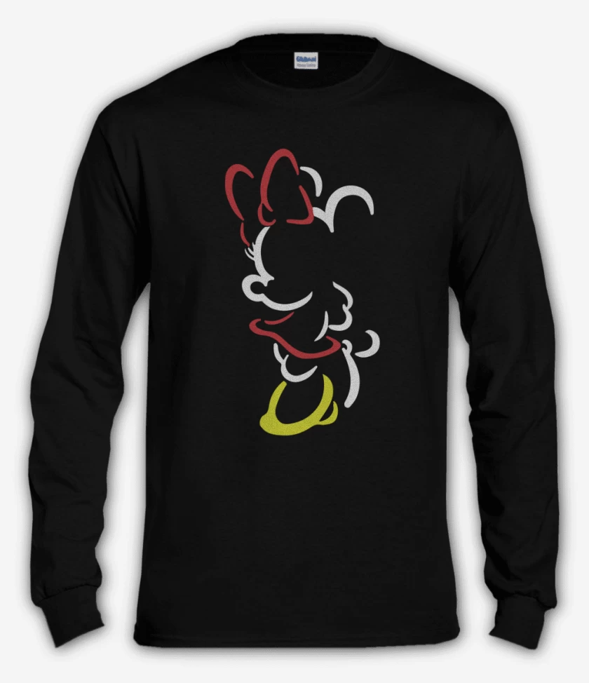 Polera manga larga Negro de Mickey y Minnie