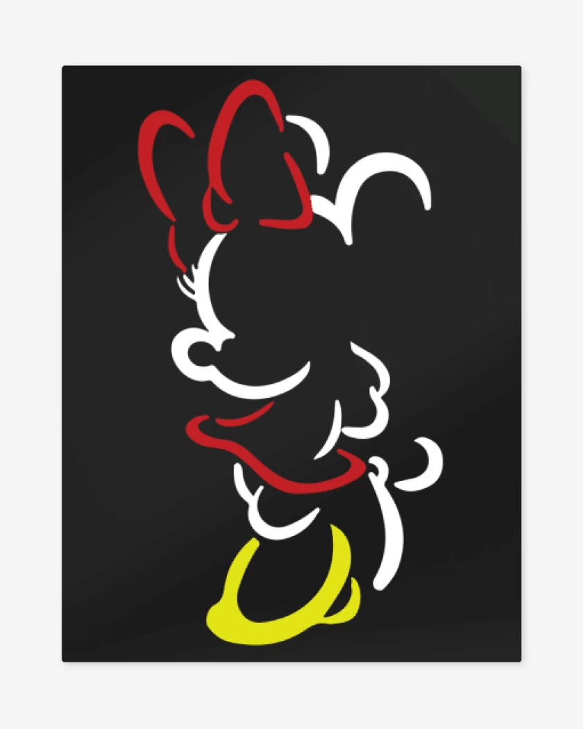 Print metalico Negro de Mickey y Minnie
