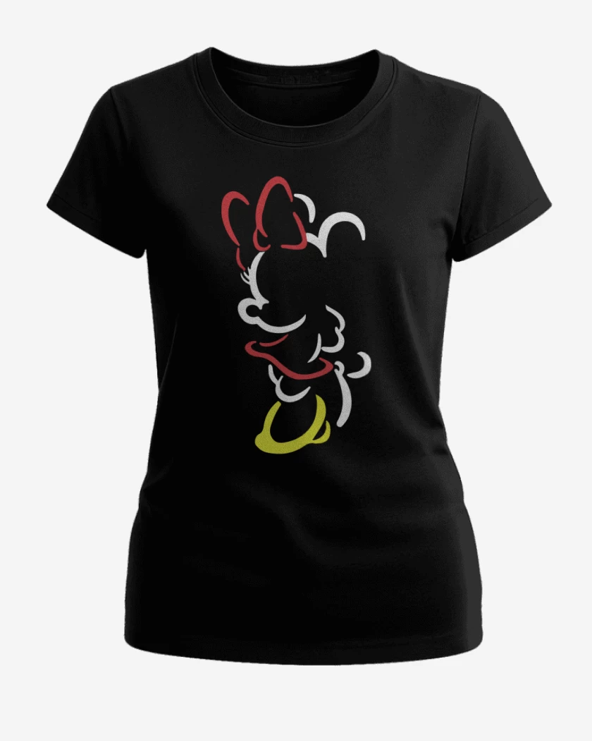 Polera de Mujer Negro de Mickey y Minnie