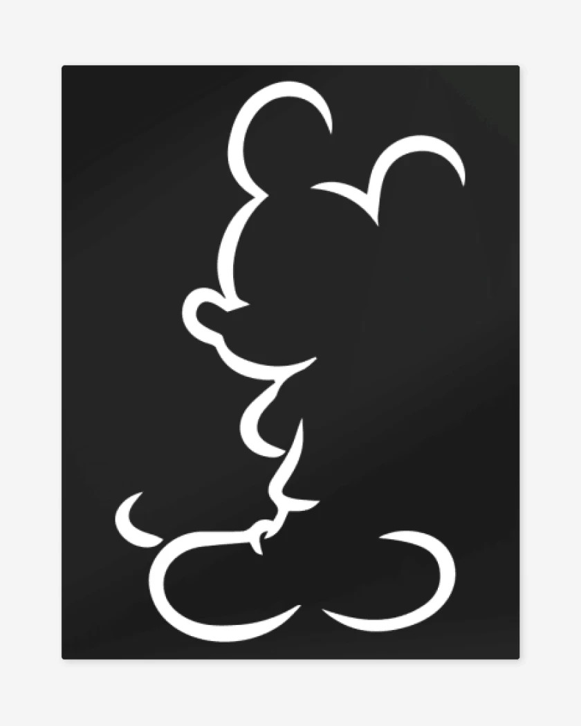 Print metalico Negro de El mickey