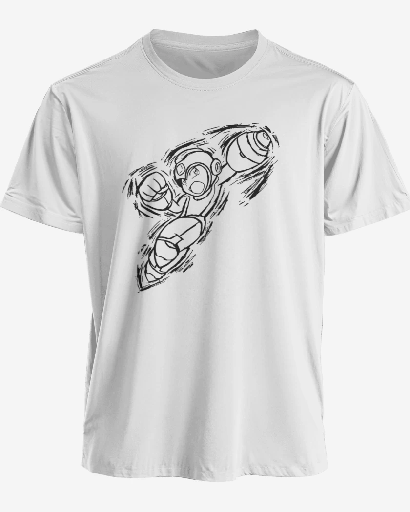 Polera premium Blanco de Megaman - Buster