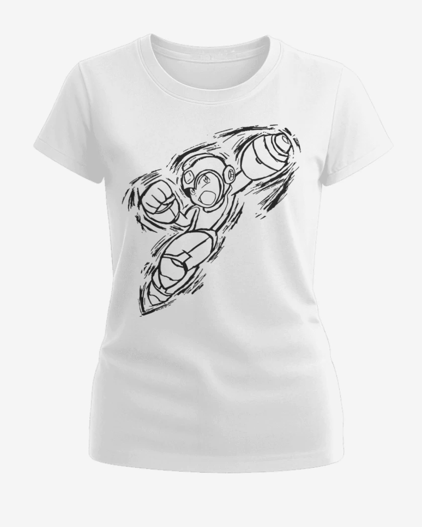 Polera de Mujer Blanco de Megaman - Buster