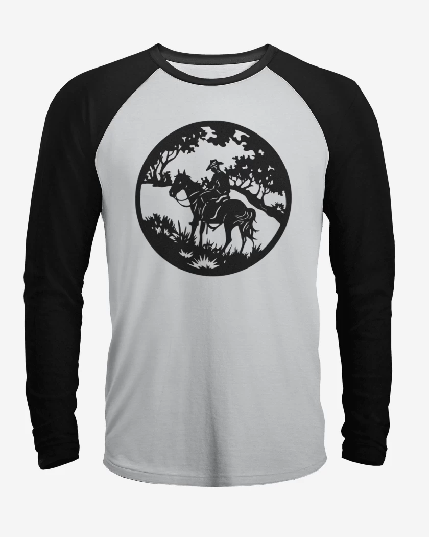 Polera Raglan Blanco / Negro de Vaquero