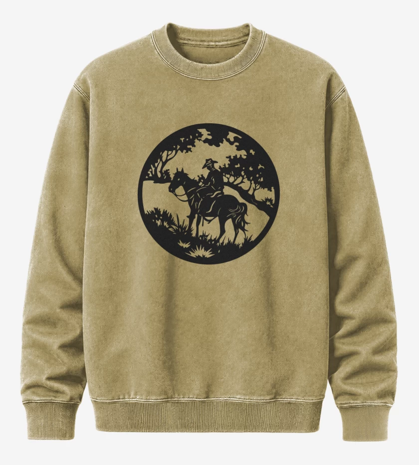 Poleron Polo Acid Wash Beige de Vaquero