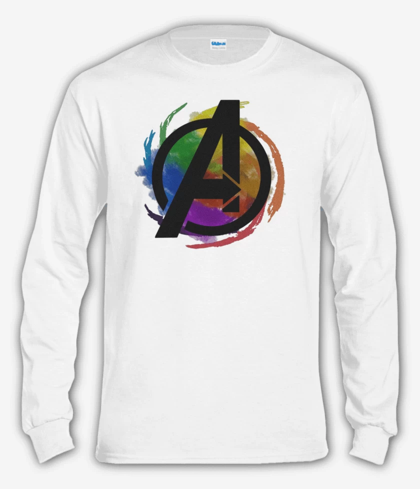 Polera manga larga Blanco de Avengers colors