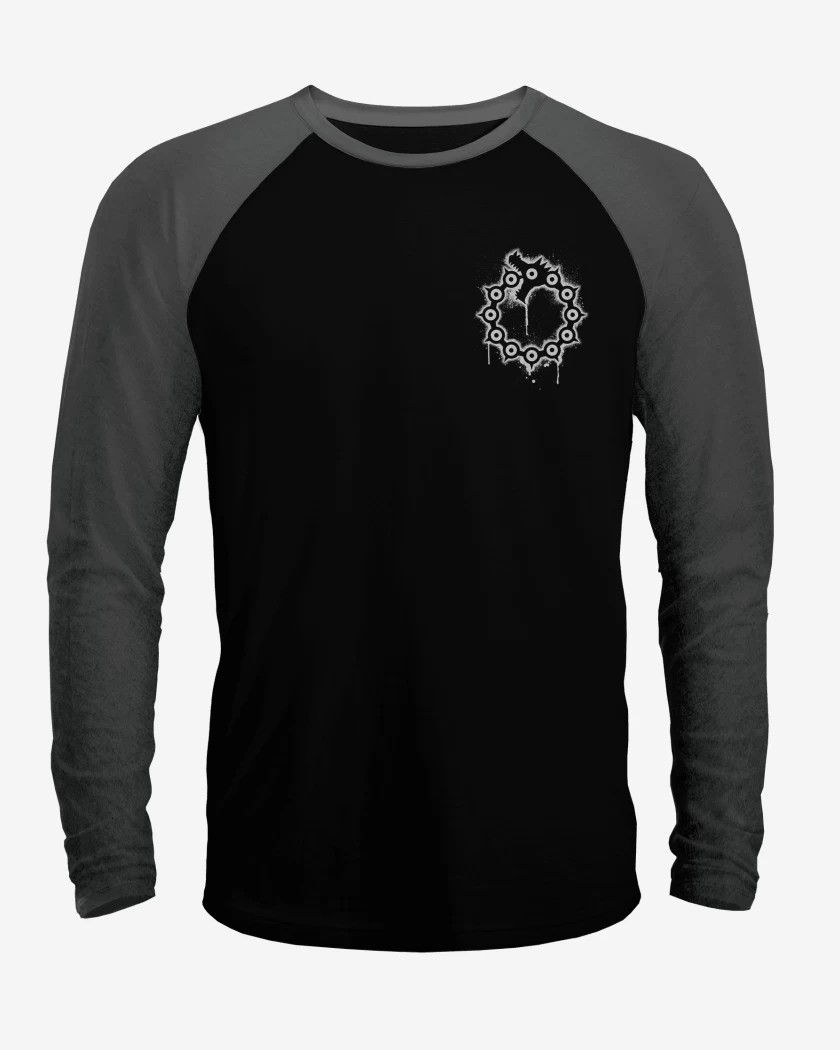 Polera Raglan Negro / Negro Heather de Dragon de la ira