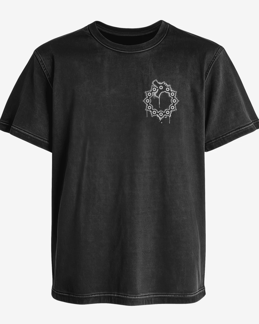 Polera desgastada Negro de Dragon de la ira