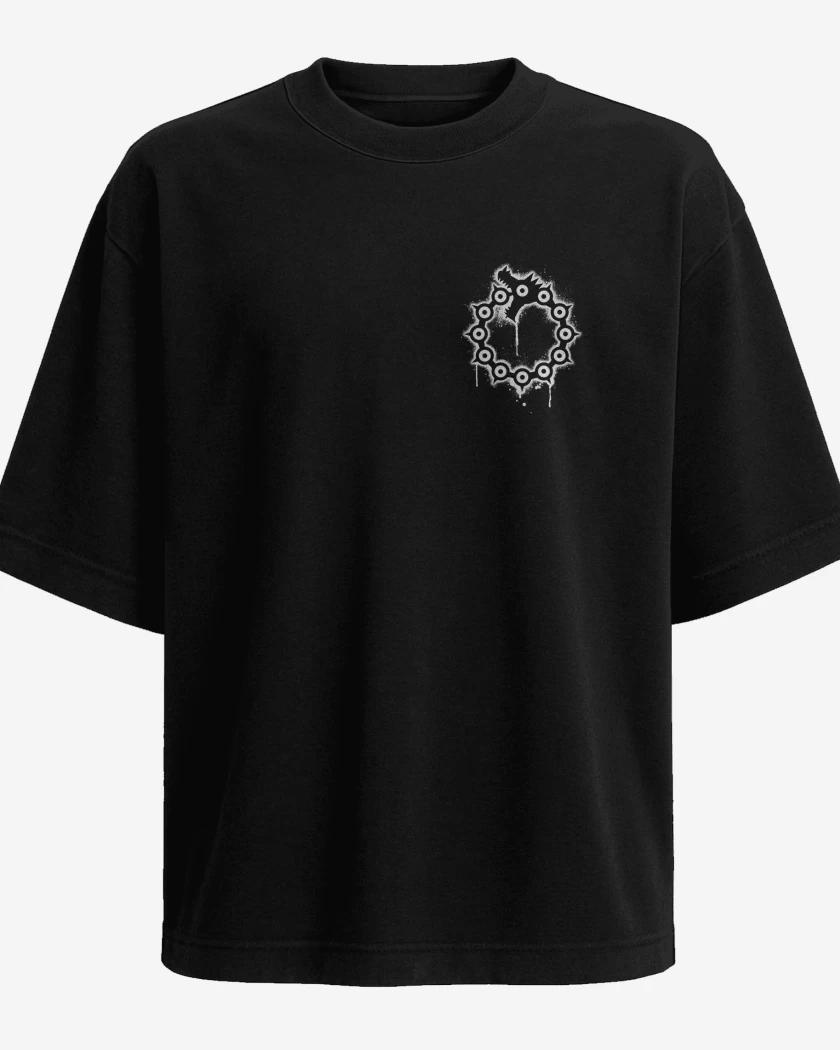 Polera Oversize Negro de Dragon de la ira