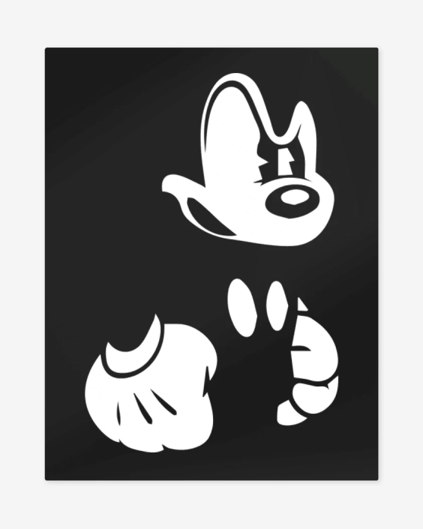 Print metalico Negro de El mickey 2