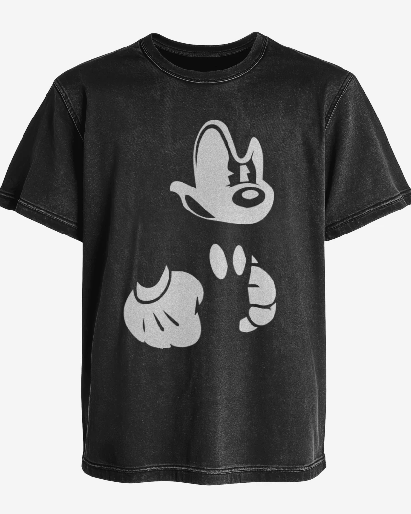 Polera desgastada Negro de El mickey 2