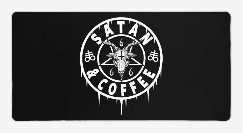 Mouse pad Gamer Negro de Satan coffee