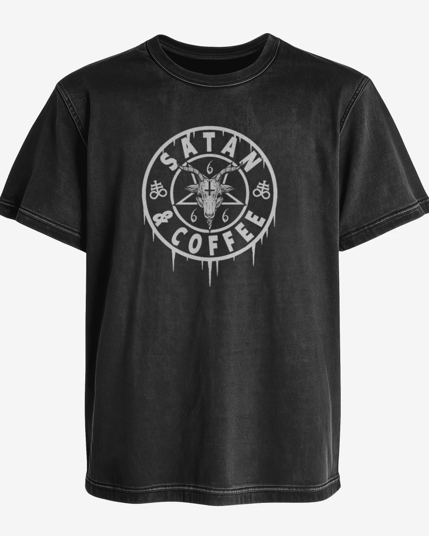 Polera desgastada Negro de Satan coffee