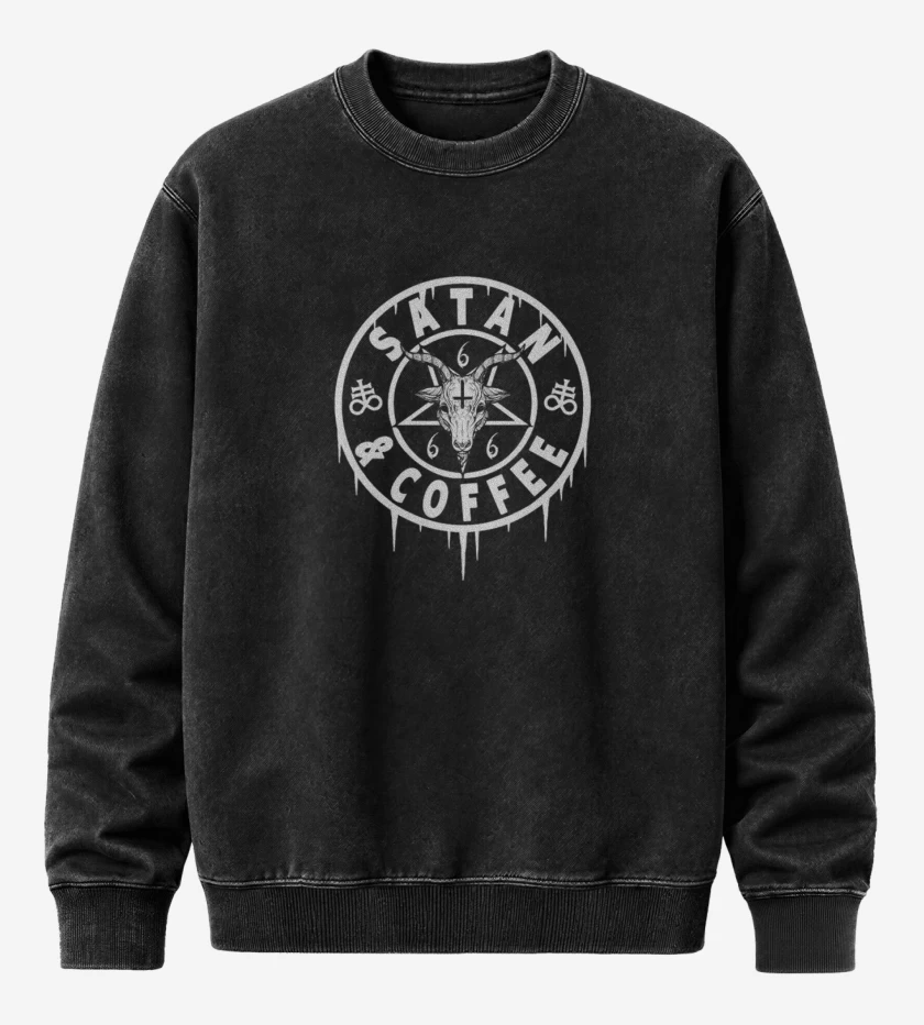Poleron Polo Acid Wash Negro de Satan coffee