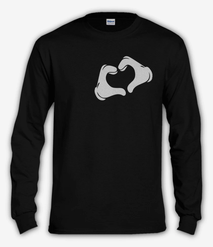 Polera manga larga Negro de Corazon