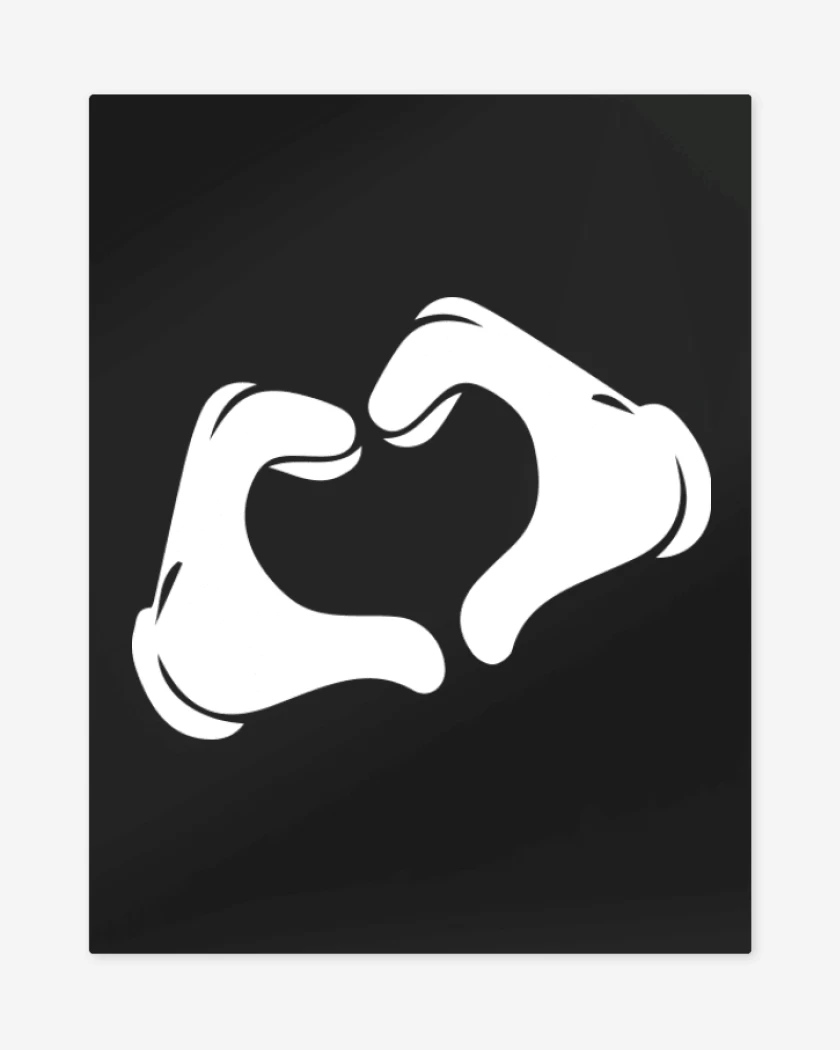 Print metalico Negro de Corazon