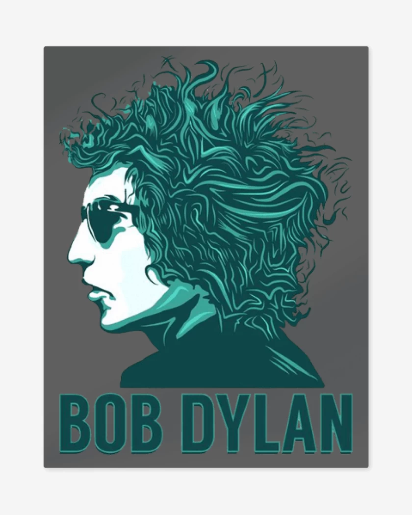 Print metalico Carbon de Bob Dylan