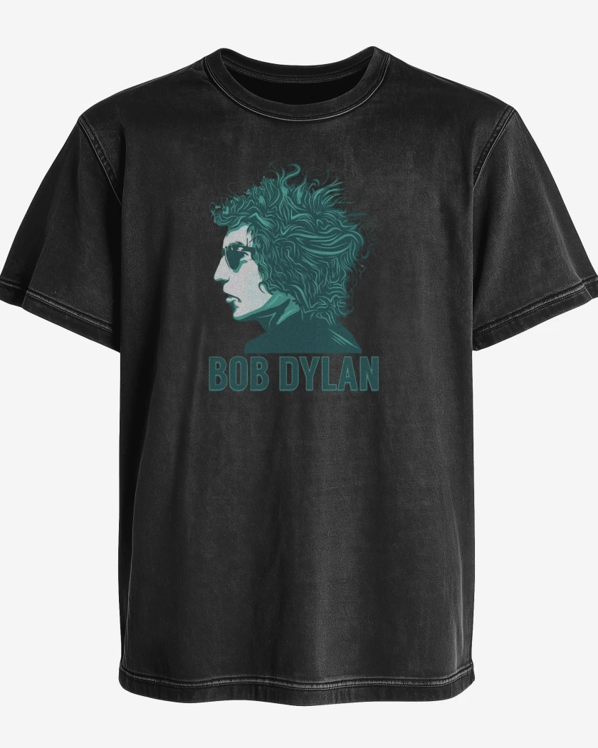Polera desgastada Negro de Bob Dylan