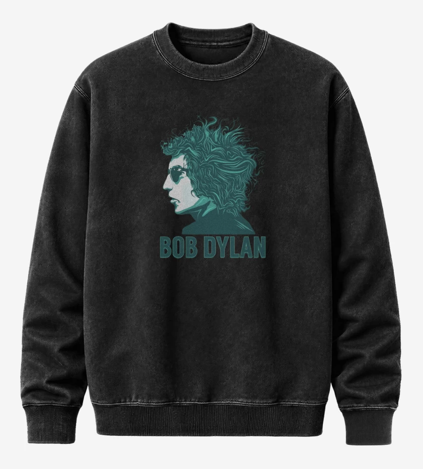 Poleron Polo Acid Wash Negro de Bob Dylan
