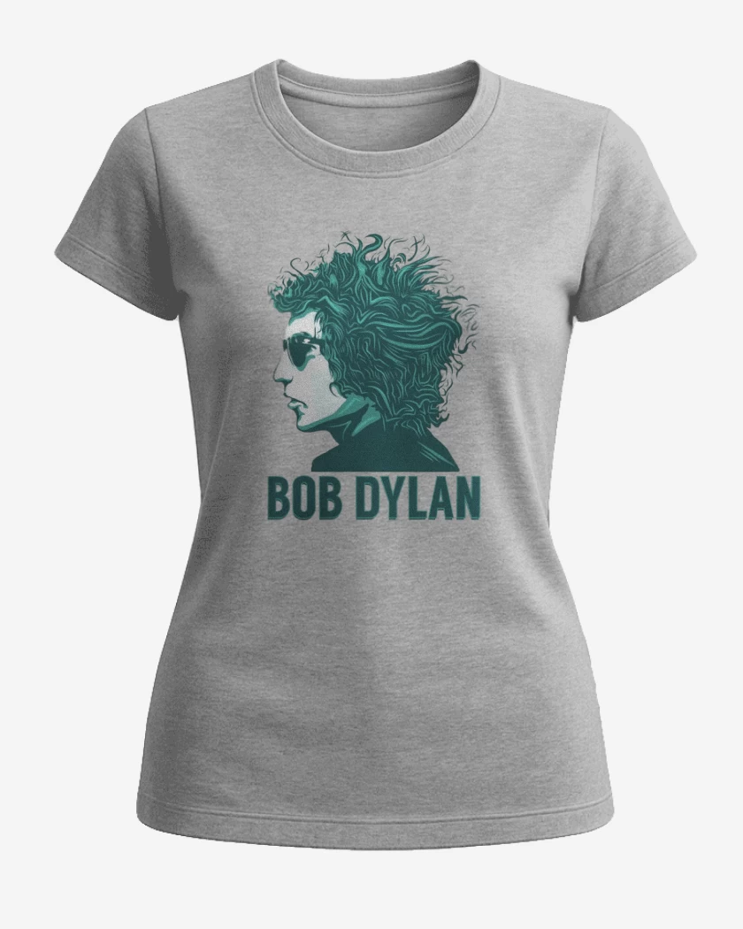 Polera de Mujer Gris Melange de Bob Dylan