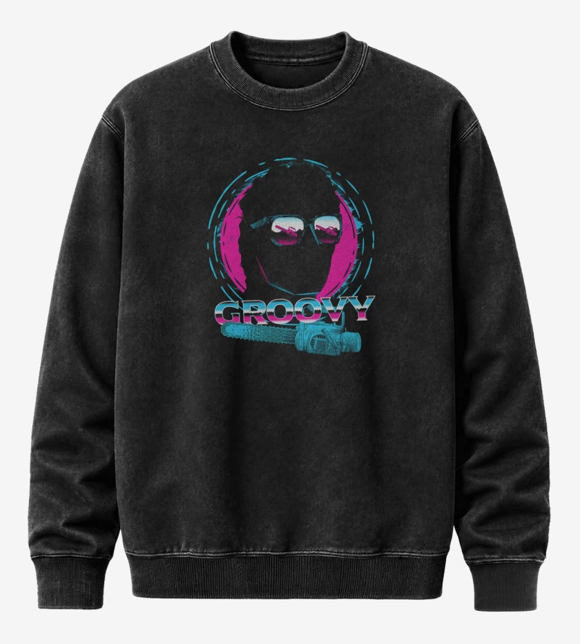 Poleron Polo Acid Wash Negro de Groovy