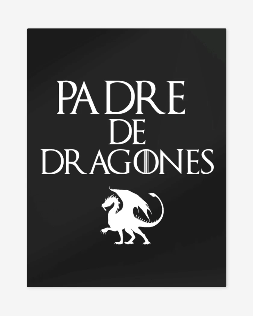 Print metalico Negro de Padre de dragones