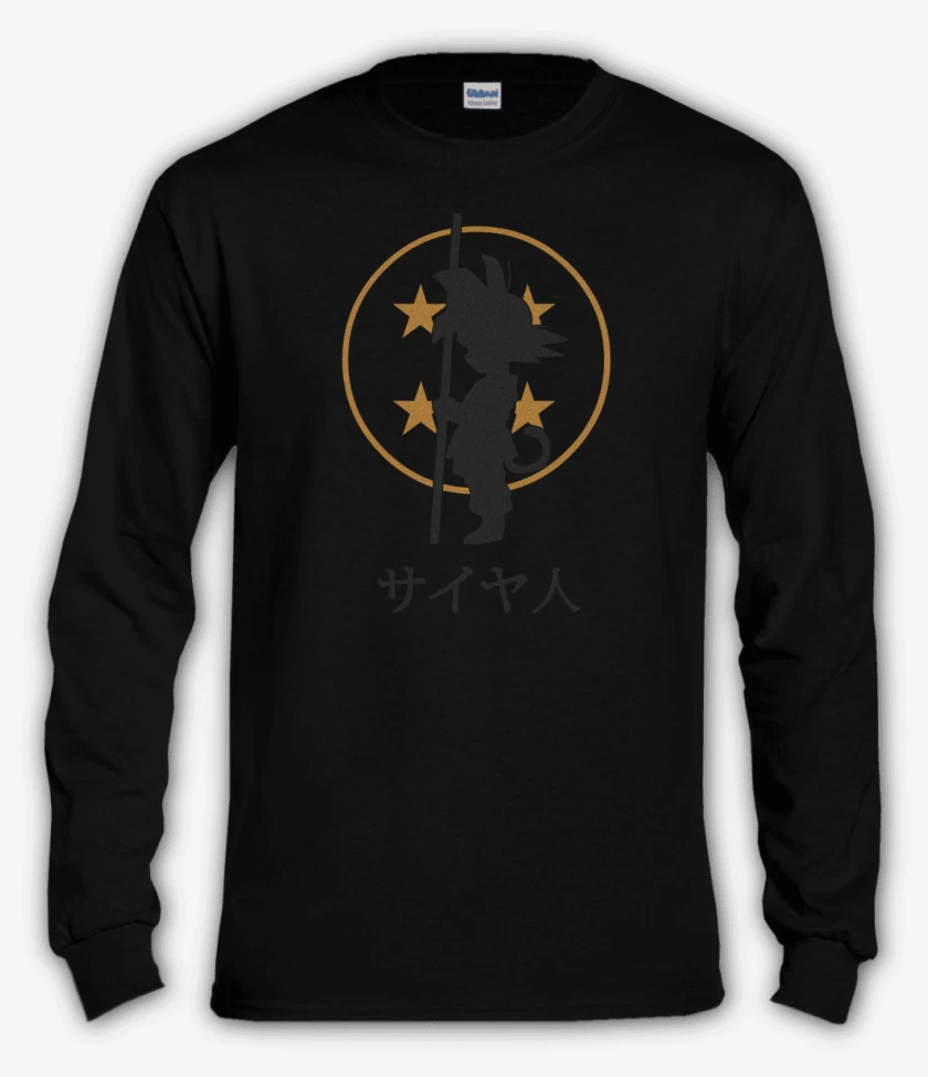 Polera manga larga Negro de Goku