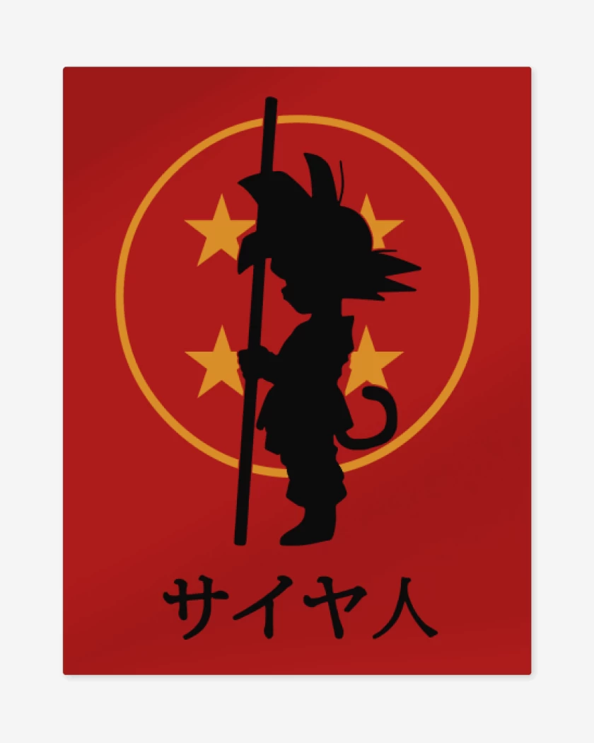 Print metalico Rojo de Goku