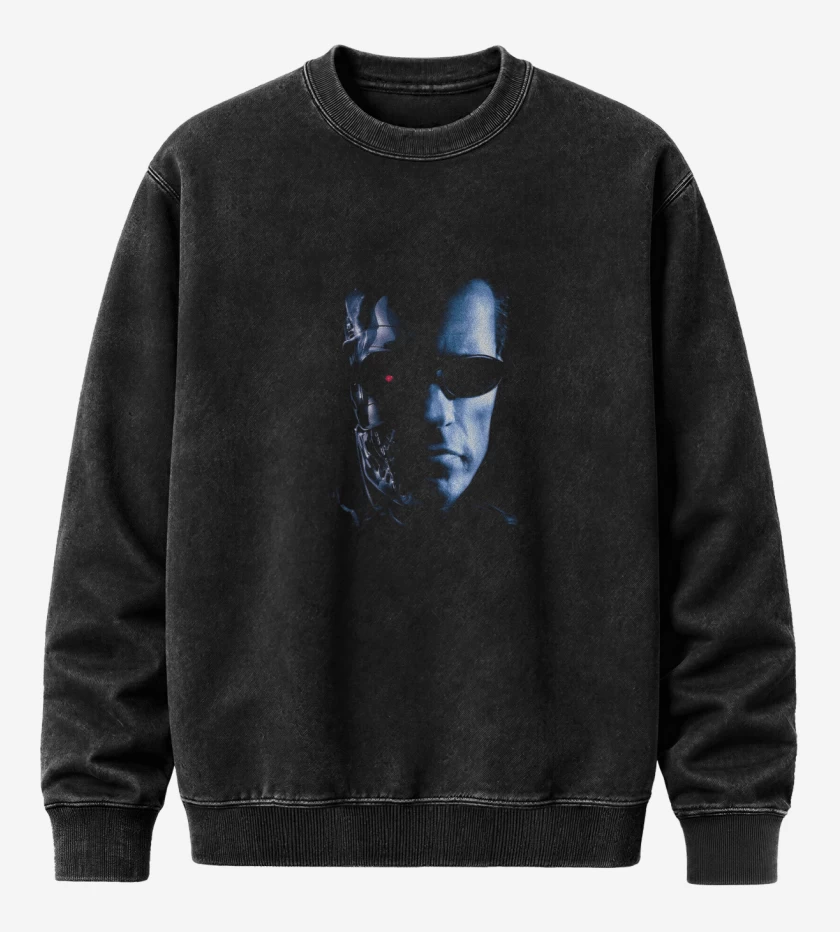 Poleron Polo Acid Wash Negro de Arnold terminator