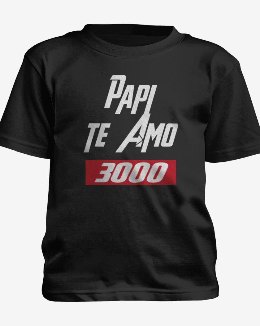 Polera de niño Negro de Papi te amo 3mil