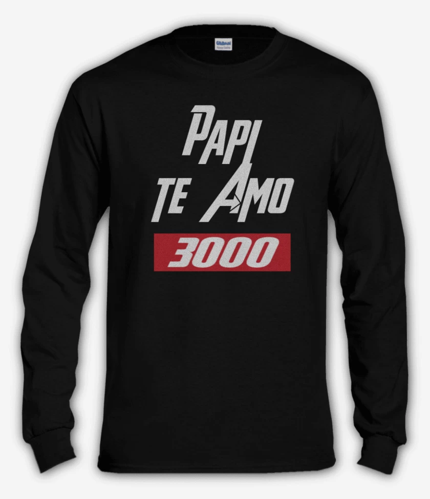 Polera manga larga Negro de Papi te amo 3mil