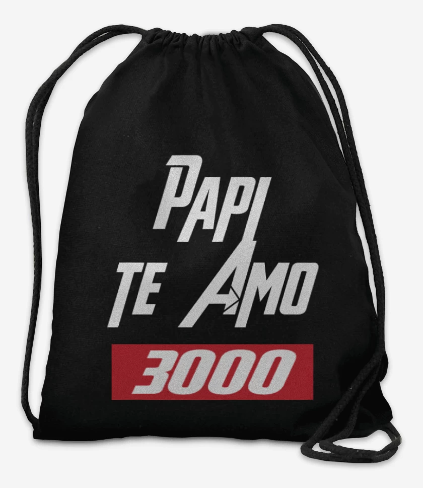 Mochila Negro de Papi te amo 3mil