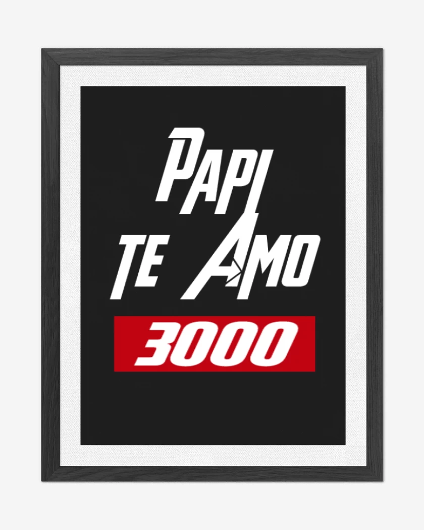 Cuadro decorativo Negro de Papi te amo 3mil