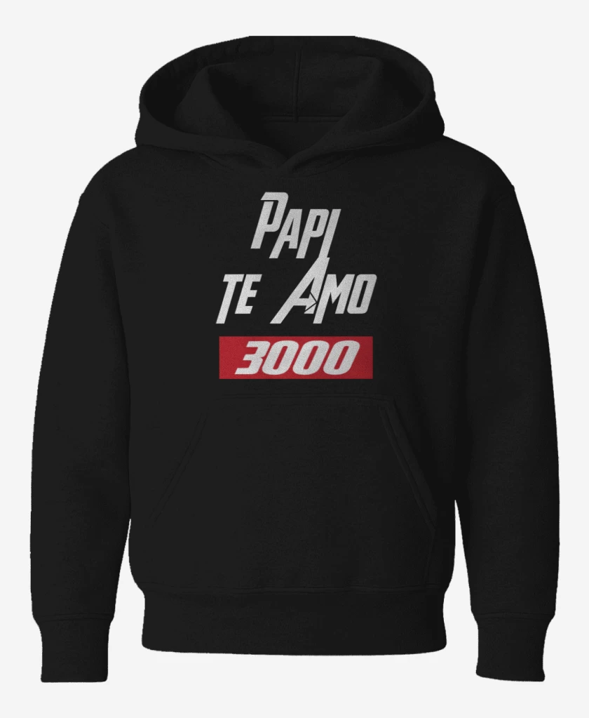 Poleron de niño Negro de Papi te amo 3mil